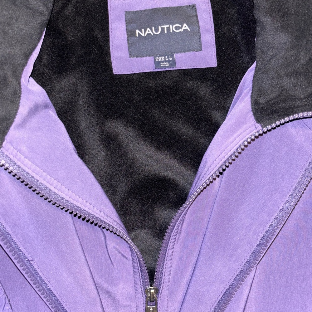 Vintage Nautica Women’s Purple Plus 2X Double Zip Detachable Hood ECU Heavy